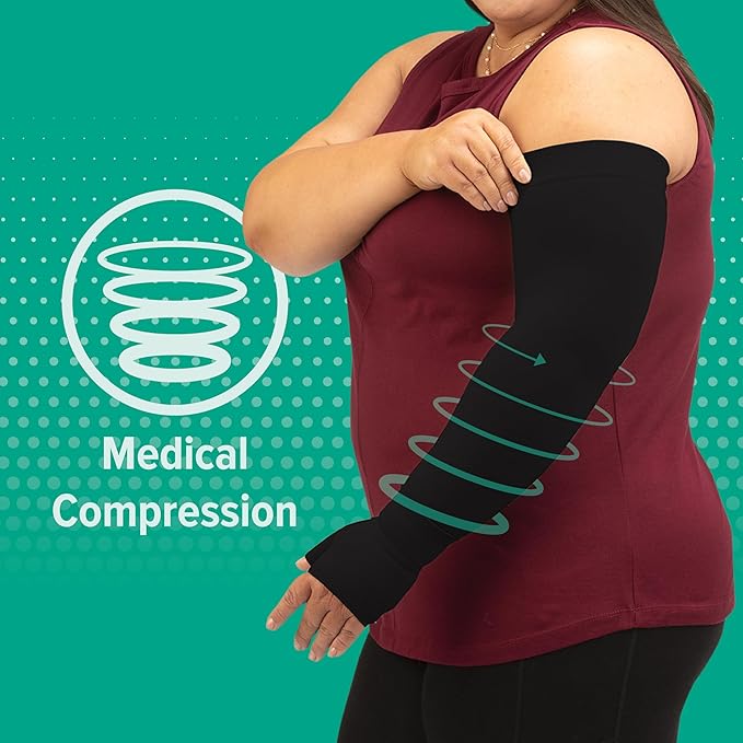 Juzo Soft 2001 Compression Arm Sleeve 20-30 mmHg, Long | Silicone border, ultra-soft, breathable, medical compression arm sleeve, opaque knit, high wearing comfort