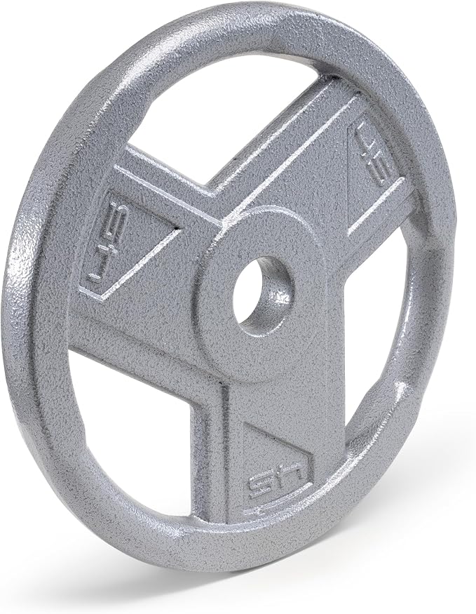 Marcy Classic 2" Cast Iron Olympic Grip Plates for Strength Training and Weightlifting