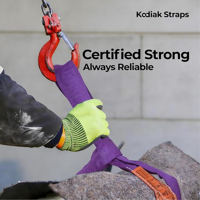 Endless Round Sling Lifting Strap- 6 Feet x 2600 lbs Vertical Capacity - Polyester Lifting Sling Strap, Heavy Duty for Rigging Moving Towing Hoisting- (1Pack)- Kodiak Straps