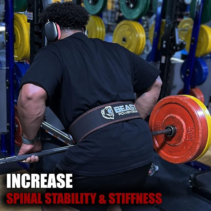 Beast Power Gear Weight Lifting Belts - Free Strap 4” Wide 10mm Thick for Weightlifting Bodybuilding Powerlifting Belt Superior Back Support Gym Belts for Men Women