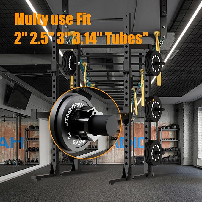 EVERYMATE Weight Plate Holder Power Rack Attachment 2 Inch Olympic Plate Storage Power Squat Rack Holder Weight Plates for 2x2 3x3 2x3 Power Cage Accessories Weight Plate Rack