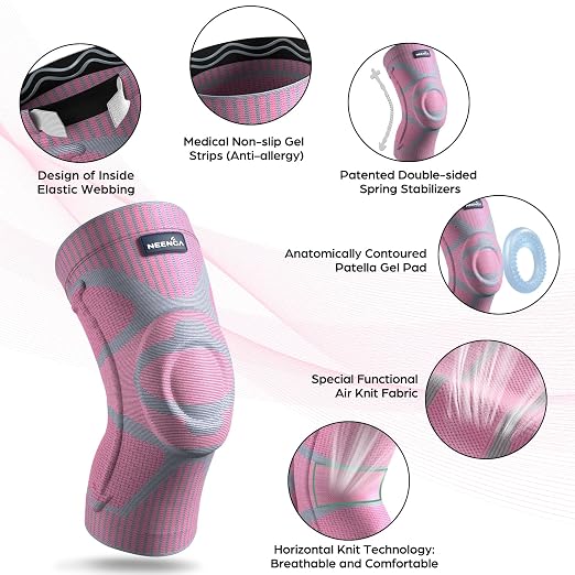 NEENCA Professional Knee Brace, Medical Knee Support for Women & Men Relief | Patented Patella Gel Pad & Side Stabilizers, Compression Sleeve for Knee Pain, Swelling, ACL, PCL, Arthritis, Sports, Workout