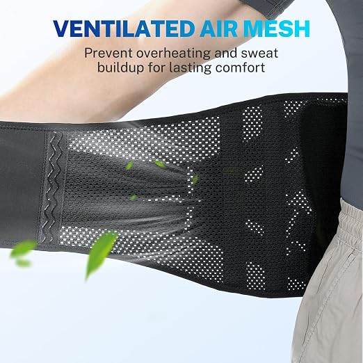 Back Brace for Women Men for All-day Wear & Support, Enhanced Back Support | Removable 3D Lumbar Support Pad, Carbon Fiber Splint, Adjustable Back Compression, Wear Under Clothes, Lower Back Pain Relief
