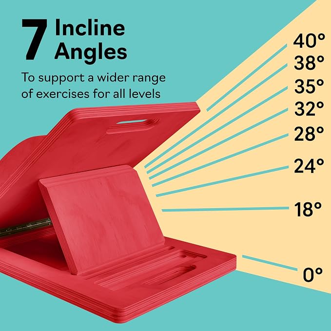 Slant Boards for Exercise, Wooden Slant Board, Calf Stretch Board with 7 Incline Angles, Velour Board, Balance Board & Calf Stretcher, Portable Incline Board for Physical Therapy, Ankle Mobility, Heel & Knees