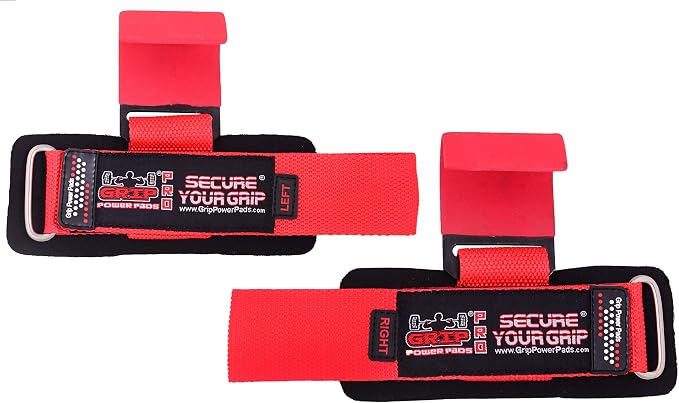 Weight Lifting Rod Hooks Heavy Duty Wrist Wraps Power Weight Lifting Training Gym Grips Straps Set of 2
