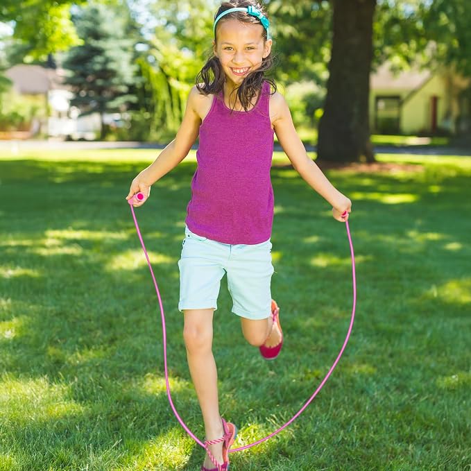 100 Pack PVC Kids Jump Rope, Adjustable Skipping Ropes Bulk for PE Events | 6.56 Ft, Tangle-Free Skipping Rope, Soft Plastic Jump Rope, Comfortable Grip, Team Games, Carnival Prize, Classroom Supplies