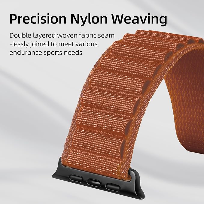 Alpine Nylon Sport Bands Compatible with Apple Watch Ultra Band 49mm 46mm 45mm 44mm 42mm Men Women, Stretch Loop Strap with D-Hook for iWatch Series 10 Ultra SE 9 8 7 6 5 4 3 2 1 (B-Terracotta, 38mm/40mm/41mm/42mm(Series 10))