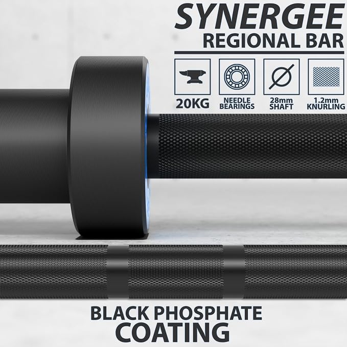 Synergee Regional Barbells – 20 kg and 15 kg Chrome and Phosphate