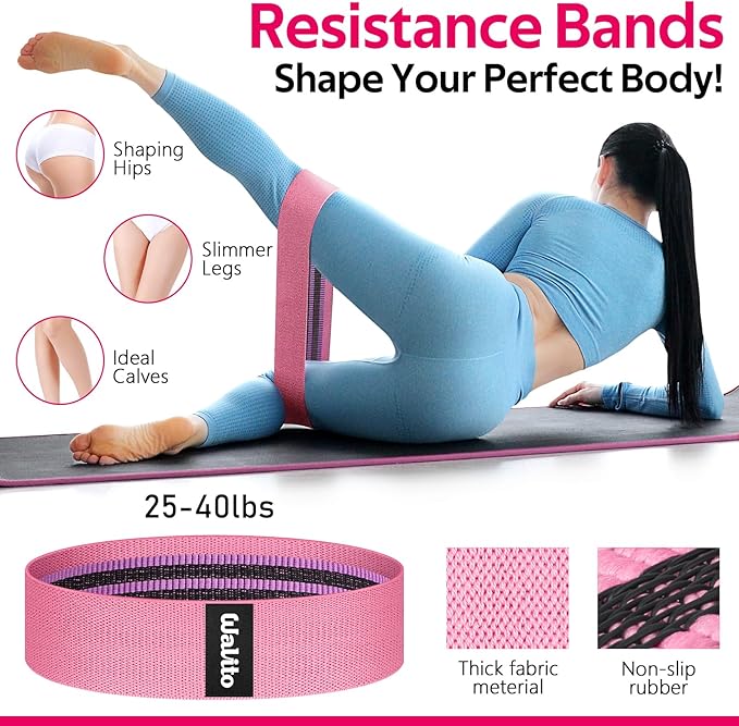 WALITO 8Pcs Barbell Pad Set for Hip Thrust - Squat Pad,Gym Accessories for Women with Bar Bad,Bench Press, with Gym Ankle Straps,Resistance Bands for Working Out,Lifting Strap,Carry Bag