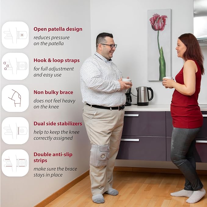 KARM Plus Size Knee Brace for Women & Men Plus Size - Adjustable Knee Support Brace for Meniscus Tear, Arthritis Pain, Compression with Side Stabilizers - Obese People (4XL/5XL/6XL Gray)