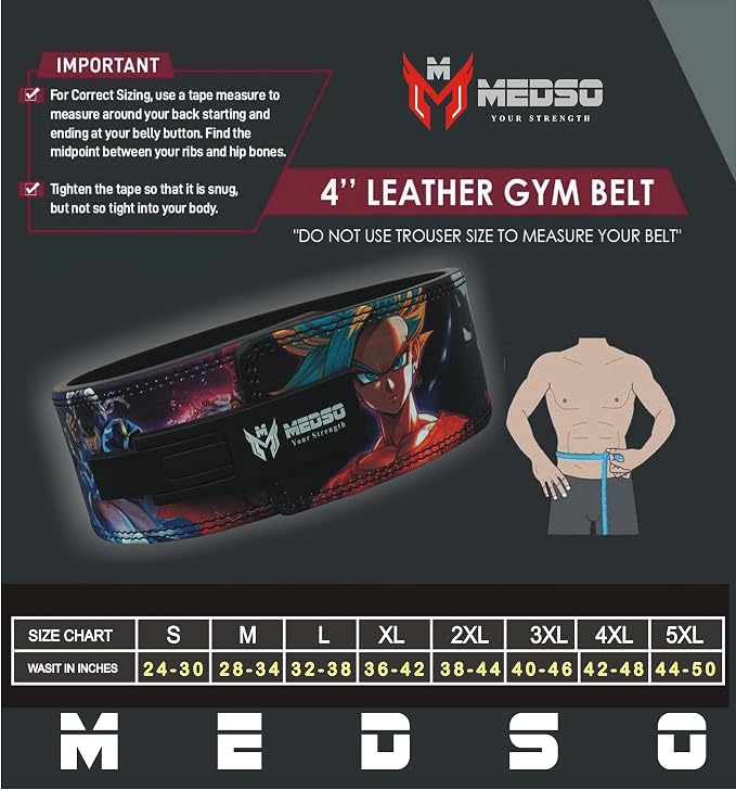 MEDSO Anime Weight Lifting Lever Belt, 10-13MM Lifting Belt for Squats,Deadlifts, Cross Training,Weightlifting, Bodybuilding for Perfect Back Support for Men Women