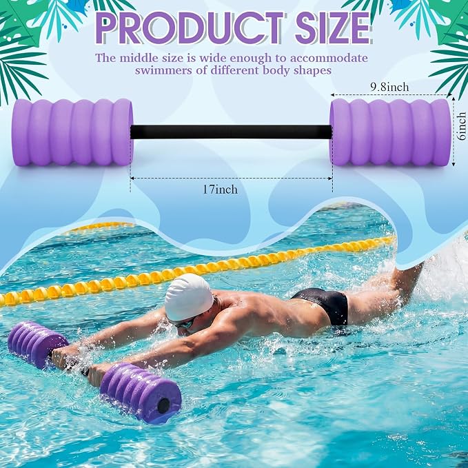 Soulchen Long Aquatic Exercise Dumbbells Pool Exercise Foam Water Weights Dumbbell Aquatic Pool Barbells with High Density EVA Foam for Swim Water Aerobics Workouts Loss
