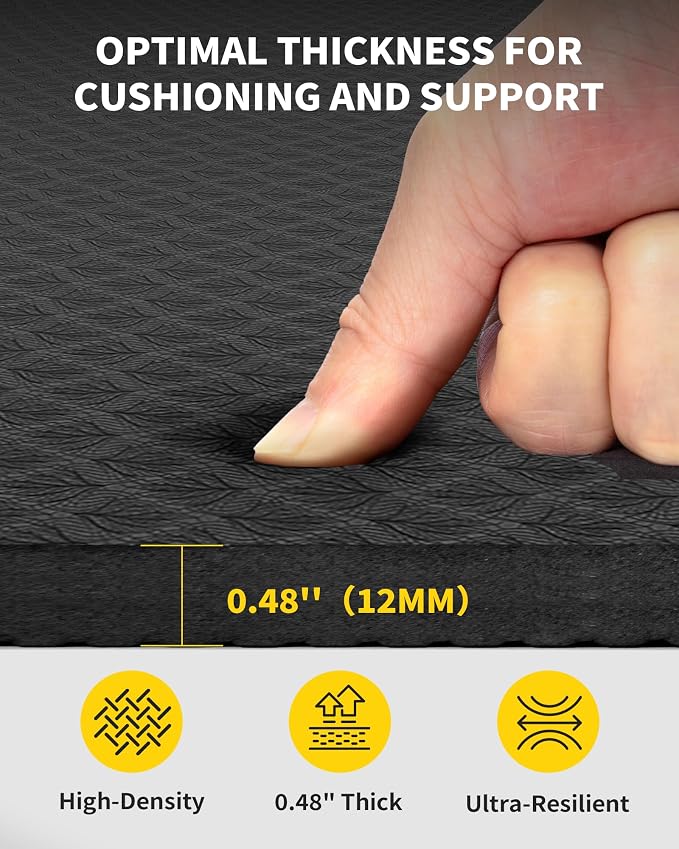CAMBIVO 72''x48'' Large Yoga Mat, Extra Thick TPE Workout Mat | extra large exercise mat, non-slip TPE cushioning for joint relief, pilates stretching, apartment noise dampening