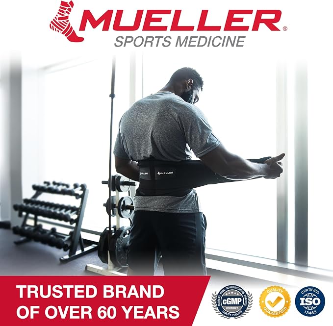 MUELLER Sports Medicine Lumbar Back Brace with Removable Pad, Ideal for Upper and Lower Back Pain, Relief & Support for Men and Women, Strains, Sciatica, Scoliosis