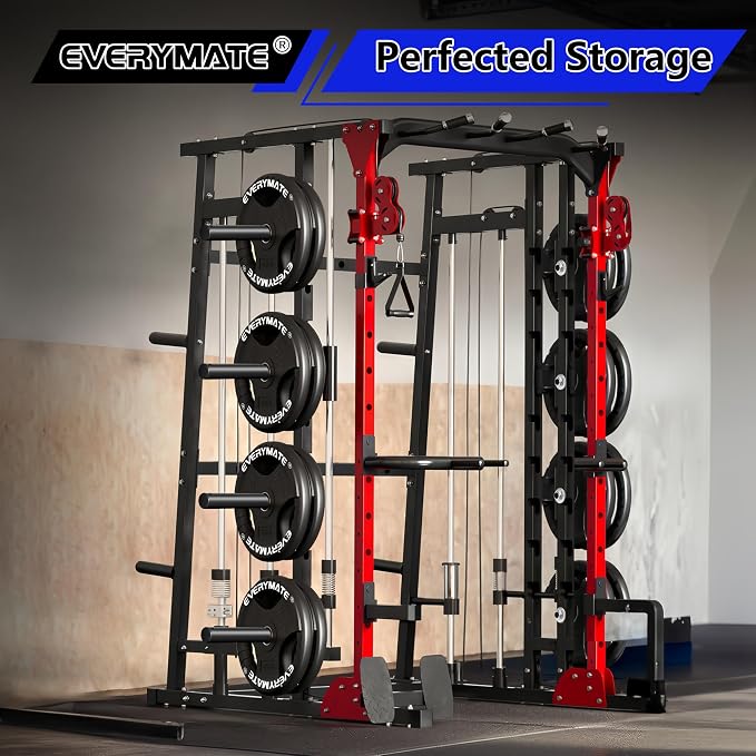 EVERYMATE Weight Plate Storage Rack, Olympic Weight Plate Holder, Bumper Plate Storage, Home Gym Organizer