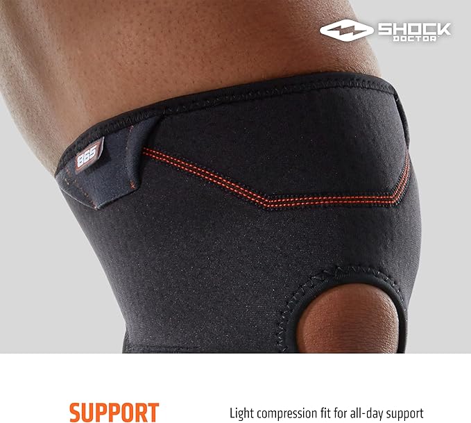 Shock Doctor Knee Brace Compression Sleeve Support (1 Unit). Helps Pain / Healing from Arthritis, Bursitis, Tendonitis, Meniscus Tear, Patella Alignment and more. For Basketball, Football, Running and most Sports. Increases Blood Flow. Knee Wrap for Me...