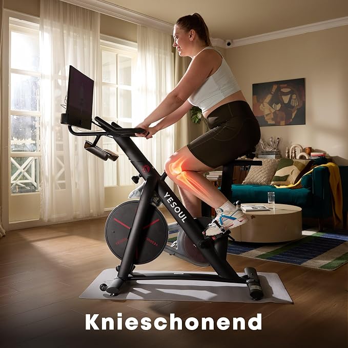 Yesoul Exercise Bike, Stationary Bike for Home with Magnetic Resistance | Smart Bluetooth Tracking, Quiet Magnetic Resistance, Tablet Mount and 350 lb Capacity for Home Gym Cycling Workouts