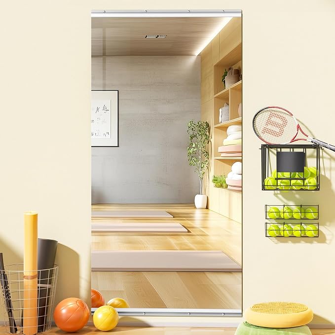 79"x36" Home Gym Mirror with 4MM Tempered Glass - Large Full Body Wall Mirror for Workout & Yoga, Frameless, Shatterproof - Easy Wall Mount Installation Kit Included