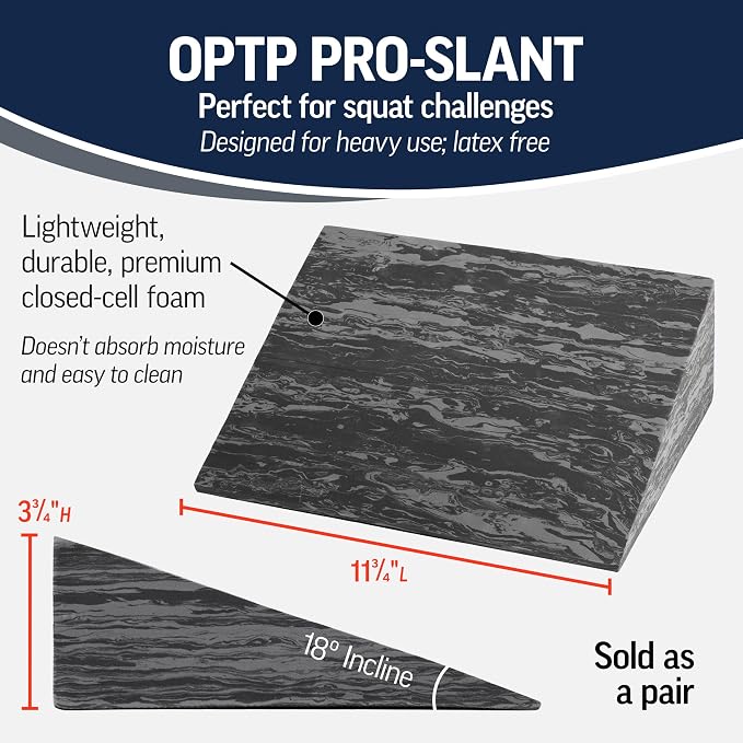 OPTP PRO-Slant – Professional Foam Incline Squat Wedge Pair and Slant Board for Squats- Workout Squat Wedges for Rehabilitation and Stretching of the Calf, Ankle and Foot | Workout squat wedges for rehabilitation and stretching of the calf, ankle and f...
