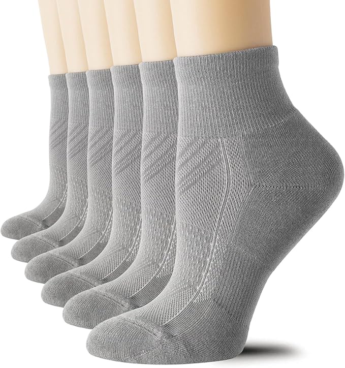 CS CELERSPORT 6 Pairs Women's Running Ankle Socks Athletic Sport Socks Cushioned