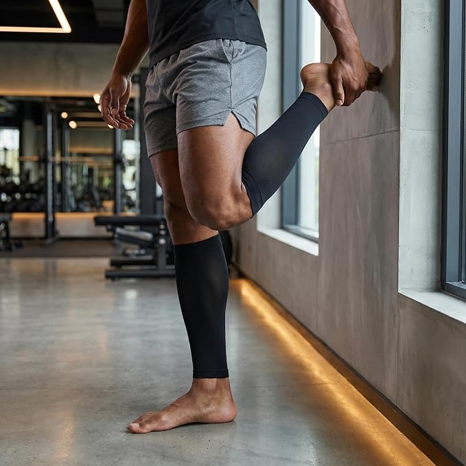 TOFLY® Calf Compression Sleeve for Men & Women, 1 Pair, Footless Compression Socks 20-30mmHg for Leg Support, Shin Splint, Pain Relief, Swelling, Varicose Veins, Maternity, Nursing, Short Black 3XL