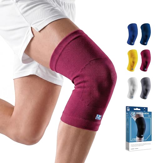LP 647 Knee Brace For Arthritis Pain, Knee Pain Relief, Injury Recovery - Knee Sleeve For Weightlifting, Basketball, Hiking, Biking, Running, For Men Women (Burgundy, S, 1pcs)
