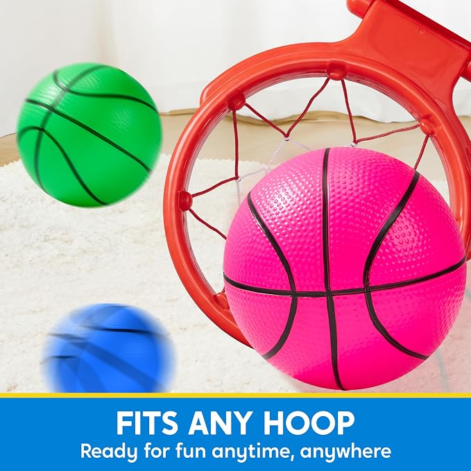 SYNCFUN 6 PCS Mini Basketballs, 5 inches Colorful Small Ball for Basketball Hoop, Inflatable Rubber Ball, Sports Toys Gift for Toddlers and Teenagers (6 Colors)