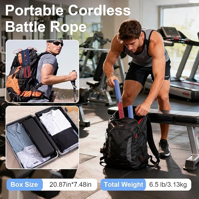 ASIEIT Upgraded Ropeless Battle Rope for Home Gym, Adjustable Weight Battle Ropes for Advanced Fitness Training, Portable Workout Ropes for Athletes, Boxers, Fitness Beginners, Burn Fat