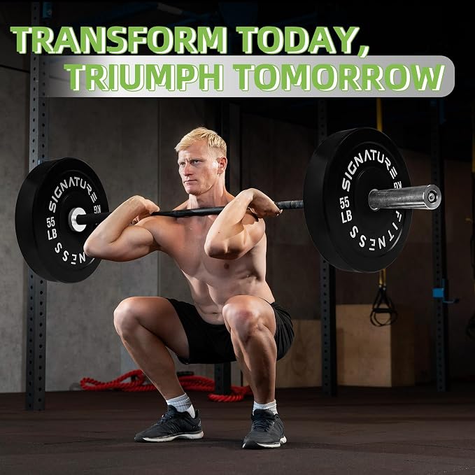 Fitvids 2-Inch Olympic Rubber Weight Plates Sets, Bumper Plates Set for Strength Training, 50-370 Lbs Multiple Options