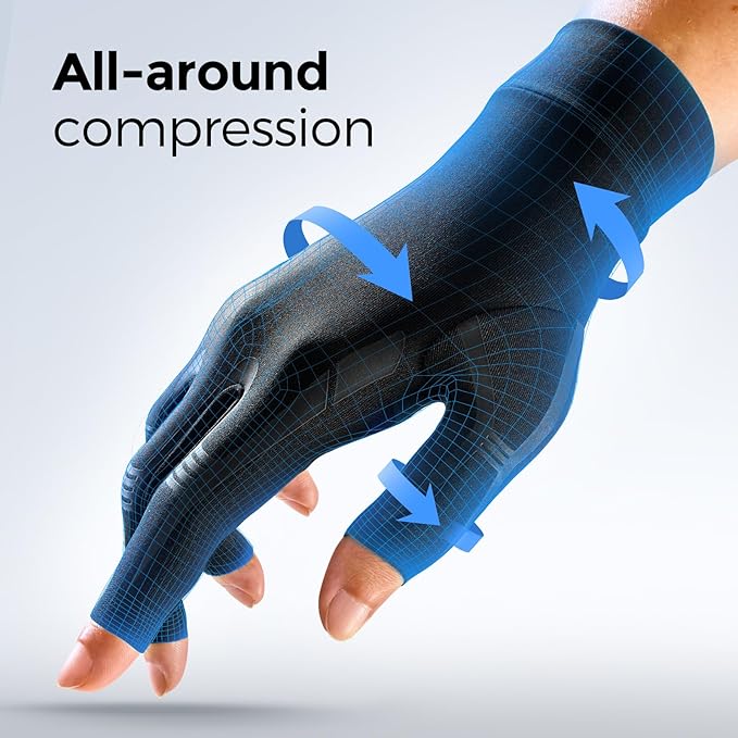 FREETOO All-Around Compression Arthritis Gloves for Women Men for Pain | Carpal Tunnel Relief,Hand Compression,Swelling,Trigger Finger,Edema;Crochet,Typing,Sleeping,Work,Gaming,Driving,Daily Use