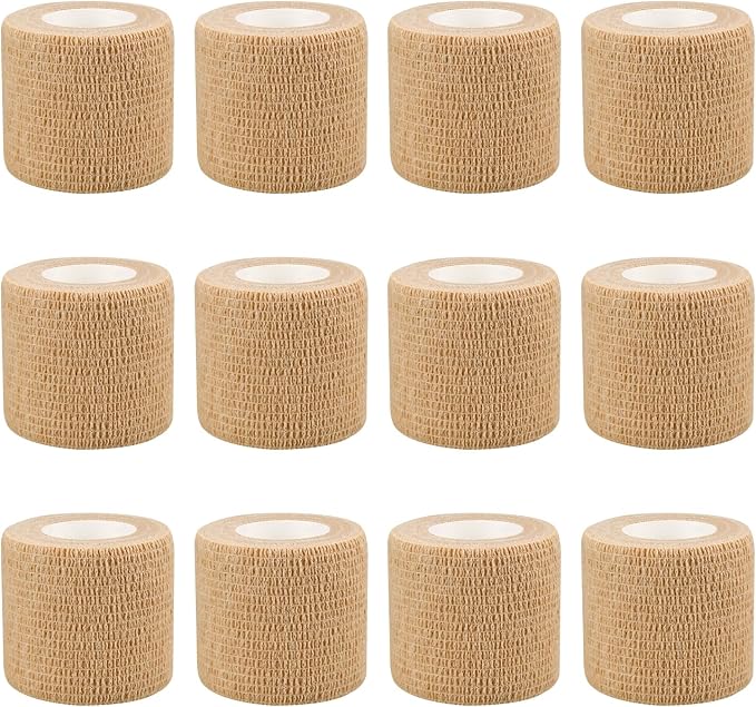 6pcs 2in Self Adhesive Bandage Wraps, 12 Colors, 5 Yard Wraps for Sports