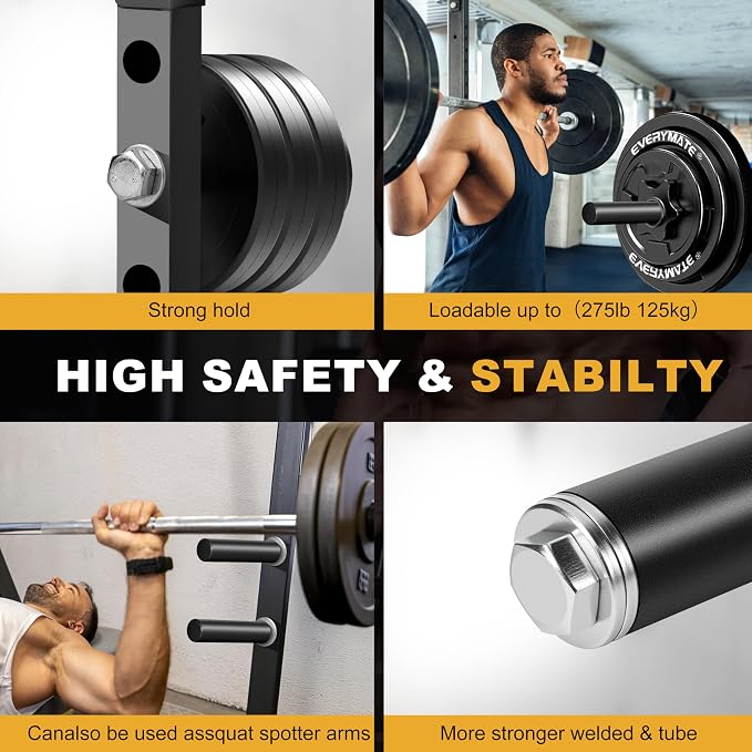 EVERYMATE Weight Plate Holder Power Rack Attachment 2 Inch Olympic Plate Storage Power Squat Rack Holder Weight Plates for 2x2 3x3 2x3 Power Cage Accessories Weight Plate Rack