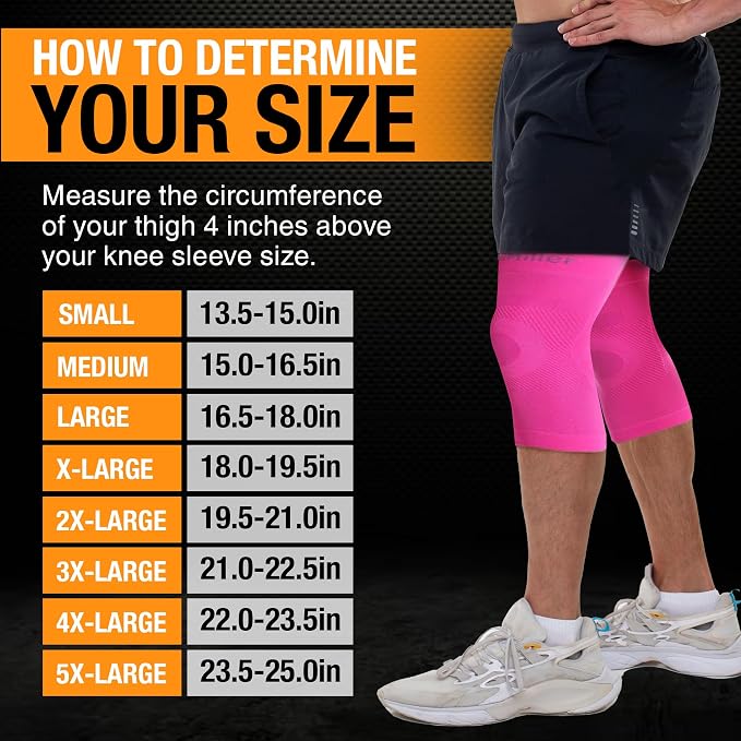 Doc Miller Knee Compression Sleeve Brace for Men & Women | Pair, Best Support for Workout, Running, ACL, Arthritis Pain Relief