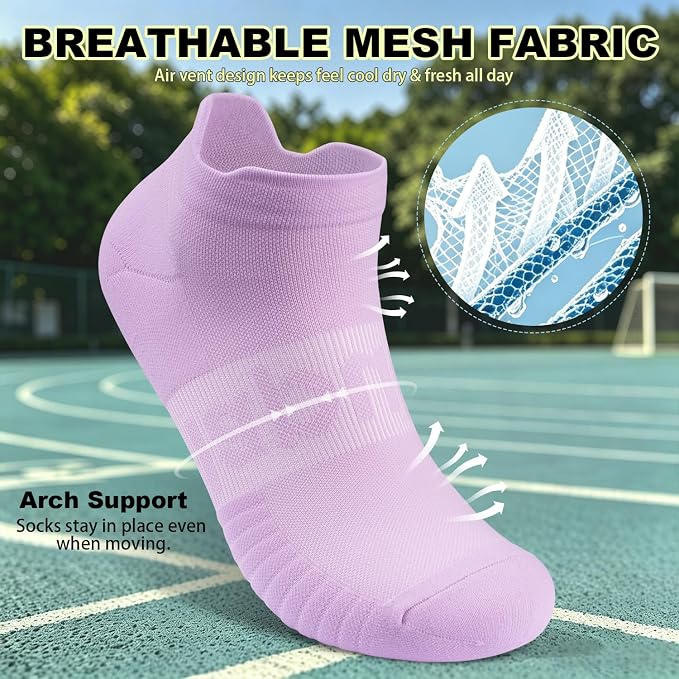 Lapulas Compression Socks for Men & Women, 6 Pair Ankle Running Support Socks for Sports, Casual, Plantar Fasciitis Relief