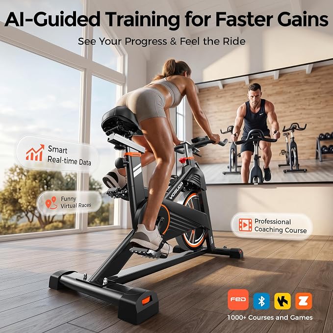 YOSUDA PRO Magnetic Exercise Bike 350 lbs Weight Capacity - Indoor Cycling Bike Stationary with Comfortable Seat Cushion, Silent Belt Drive