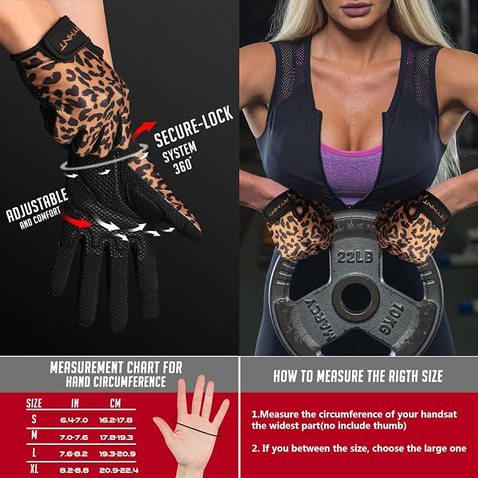Full Finger Workout Gloves Women Men - Weight Lifting Gloves Full Palm Grip | Grip Gloves for Gym, Fitness, Exercise, Weightlifting, Rowing, Dumbbells, Kettlebell, Cycling, Driving, Biking, Womens Work