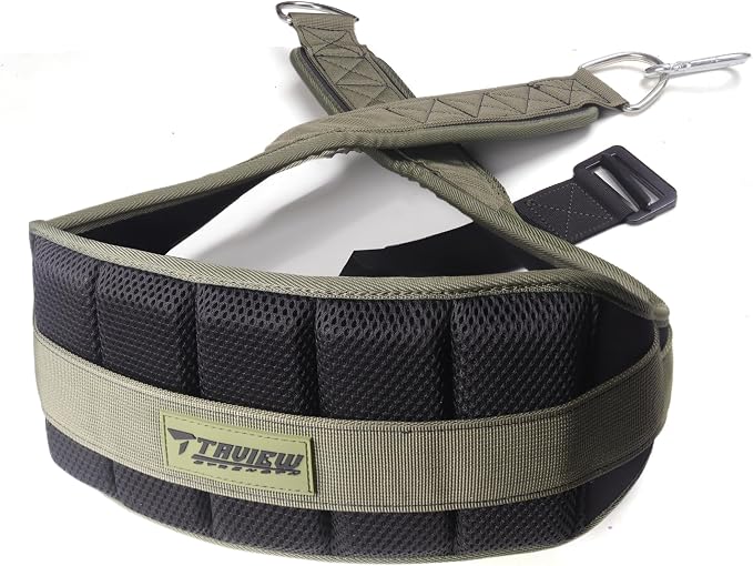 Belt for Belt Squats, Rack Attachment & Squat Machine, Weight Lifting&Powerlifting – Back Support, Low-Profile, Padded Hip & Thigh, Secure Buckle, Heavy Duty
