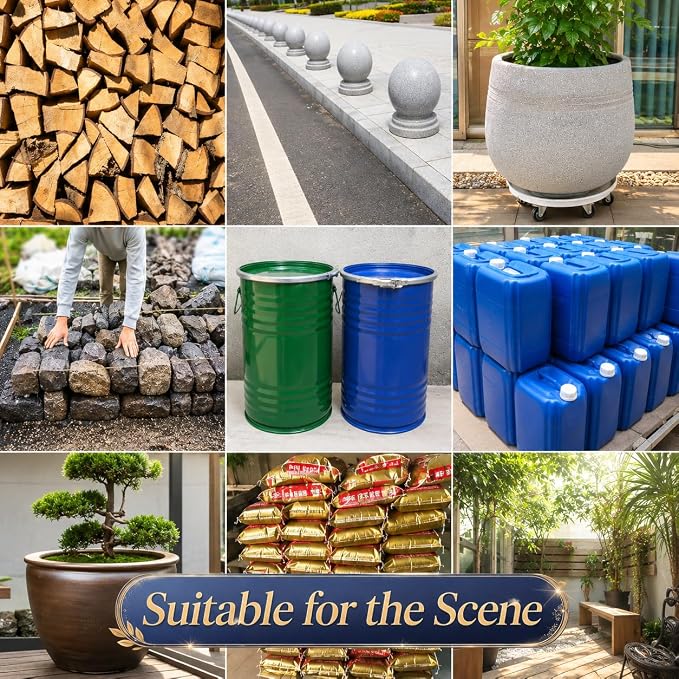 Potted Plant Mover and Lifting Straps for Garden, Landscaping Lifting Straps, Move Heavy Garden Objects:Garden Flower Pots, Planters, Trees, Rocks, Gray, Middle and Small