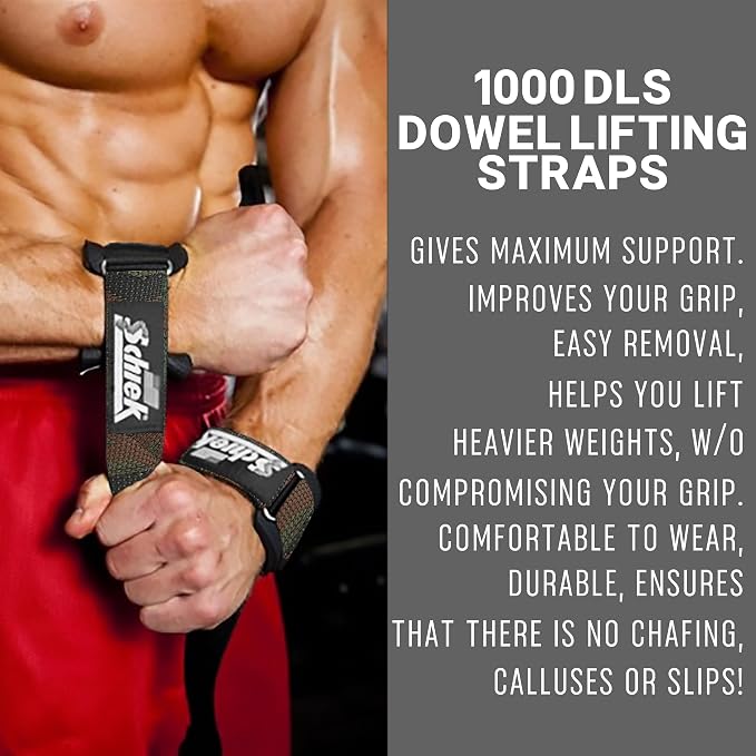 Schiek Sports Model 1000-DLS Deluxe Dowel Lifting Straps