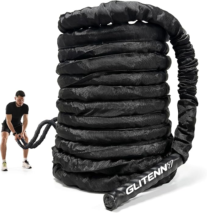 Battle Ropes Black Workout Rope 1 inch Battle Ropes for Home Gym 30ft Exercise Ropes for Working Out Heavy Ropes for Exercise Training Weighted Rope Weighted Workout Rope Battle Rope