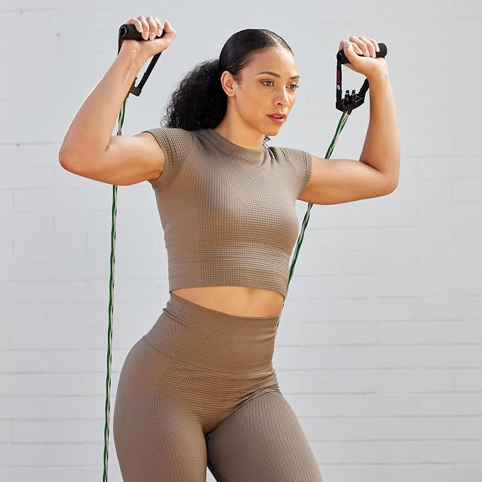 SPRI Braided Xertube Resistance Band | Premium Braided Construction | Comfort Grip Handles | Home Gym Strength Training | Men & Women