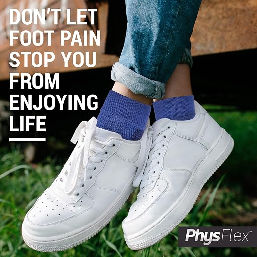 PhysFlex Ankle Brace Support - Ankle Compression Sleeve - Foot Brace for Women & Men - Tendonitis & Arthritis Ankle Brace Sports Running, Plantar Fasciitis Relief & Stabilizing Ankle Wrap