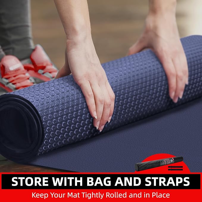 GymCope Large Exercise Mat for Home Workout,12‘x6’/10'x6'/9'x6'/8'x6'/7'x5'/6'x4' (7mm) Extra Thick Workout Mat, High-Density Gym Mat for Cardio, Jump Rope, MMA, Weights (Shoe-Friendly)