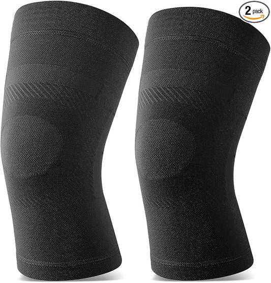 TOFLY Knee Sleeves 20-30mmHg Compression Brace for Joint ACL MCL Arthritis | Lightweight Breathable Fabric, Wear Under Pants, For Men Women, 1 Pair Support For Arthritis, ACL, MCL, Sports Recovery