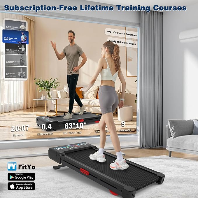 TRAILVIBER Walking Pad Treadmill 12% Auto Incline, Under Desk Treadmill