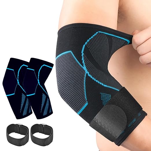 Arm Guards & Elbow Compression Sleeve (1 Pair)，Tennis Elbow Braces for Tendonitis and Tennis,Arm Supports Sleeves golfer relief for women & men sleeve for weightlifting