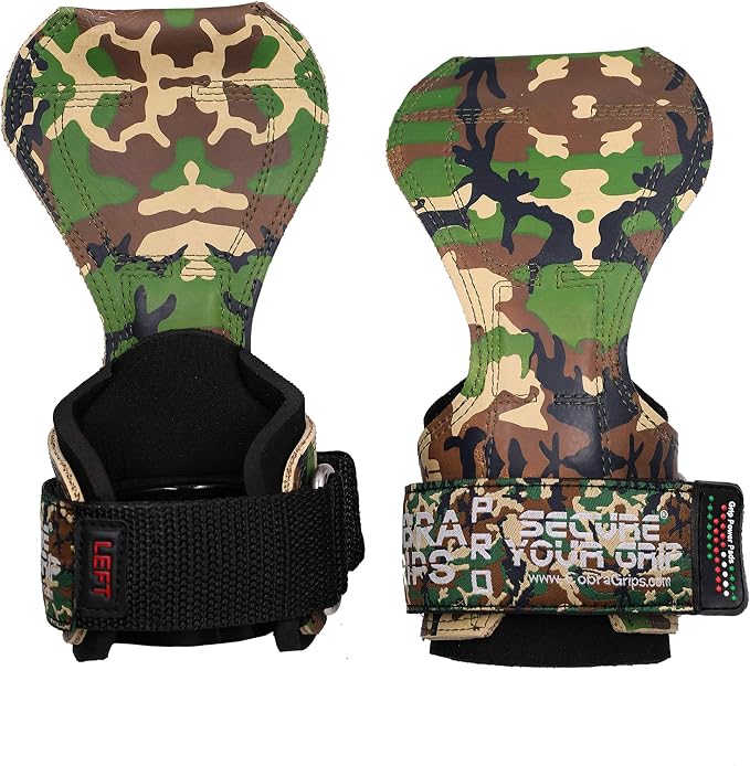 Cobra Grips Weight Lifting Gloves with Adjustable Neoprene Padded Wrist Wraps - Heavy Duty Alternative to Power Lifting Hooks for Deadlifts