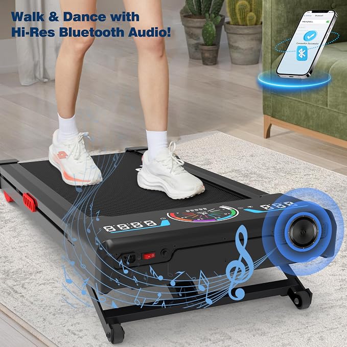 TRAILVIBER Walking Pad Treadmill 12% Auto Incline, Under Desk Treadmill