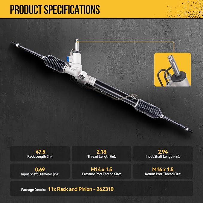 KAC Hydraulic Power Steering Rack and Pinion for Subaru 2005-2009 Outback, 2008-2009 Impreza 2.5L 2.5T, 2005-2006 Legacy All Models, 2009 Legacy 3.0L, 2007-2009 Legacy 2.5L 2.5T Replace# 262310
