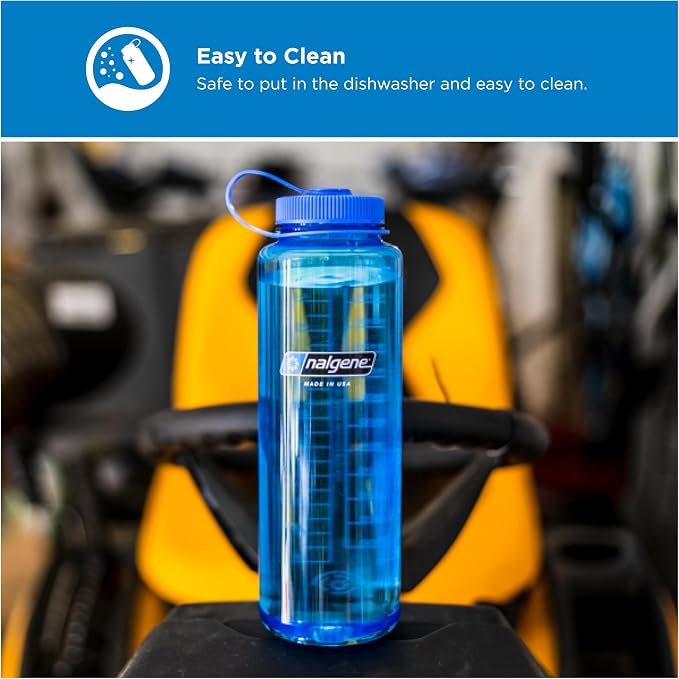 Nalgene 48 oz Wide Mouth Silo Water Bottle, Aubergine | BPA-Free, Durable & Lightweight, Leak Proof, Dishwasher Safe, Large Reusable Plastic Bottle for Hiking, Gym, Work & Travel